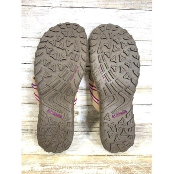 NEW Columbia Women's Santiam Suede Flip Flops Sport Sandals size 12 Tan Purple - Picture 9 of 9